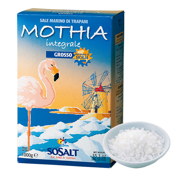 シチリア島 天然海塩 モチア サーレ インテグラーレ　グロッソ(粗粒) 1kg  ソサルト
