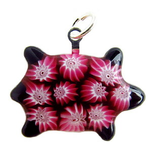 ヴェネチアングラス ペンダントトップ アニマル カメ パープル   エルコレ・モレッティ（ストラップ付）