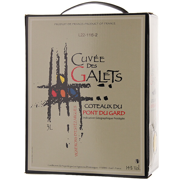 3000ml コトー デュ ポン デュ ガール キュヴェ デ ガレ バッグ イン ボックス 2024 エステザルグ葡萄栽培者組合  [赤] 自然派