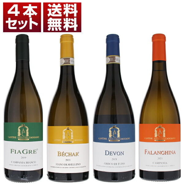 カンパーニャの銘醸地イルピニアの高い標高が生むリッチな果実味とミネラル！アントニオ カッジャーノ白4本セット (750ml×4)