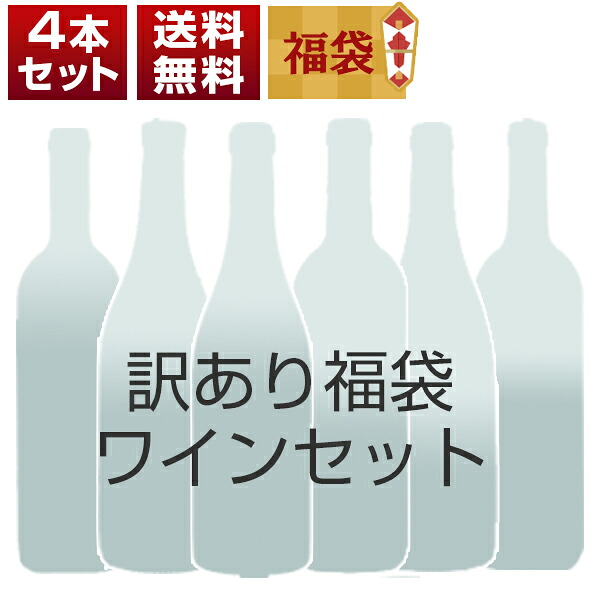 訳あり福袋ワイン4本セット O0080（赤2本、ロゼ泡1本、赤泡1本） (750mlX4本)