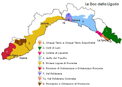 リグーリア州の地図