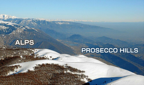 北の背後にアルプス山脈を控えるコネリアーノヴァルドッビアーデネは地域は丘陵地の春の訪れ