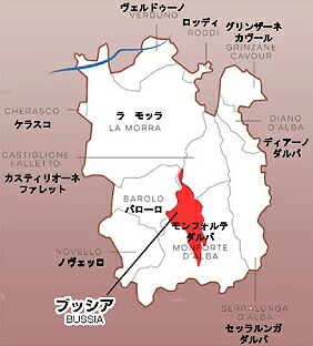 バローロ ブッシアの地図