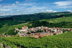 レヴェルサンティ畑とバローロの街